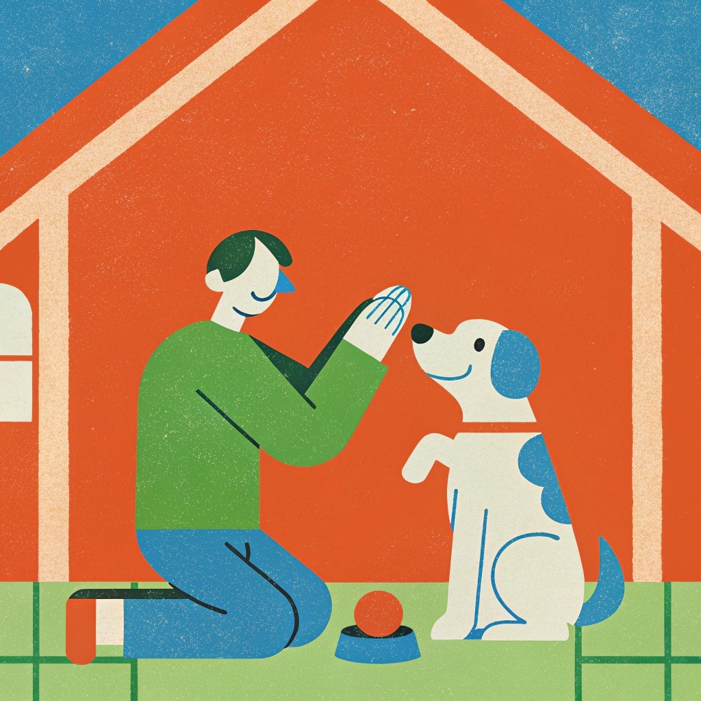a-man-dog-trainer-interacting-with-a-dog-in-front-